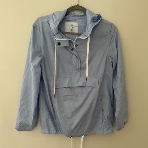 ZINE half zip light blue rain jacket